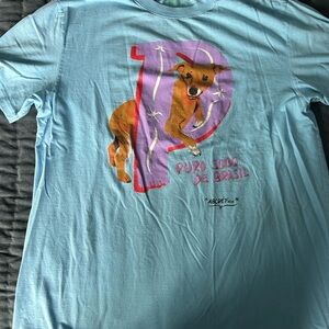 FARM Rio Light Blue Tee with Dog Graphic